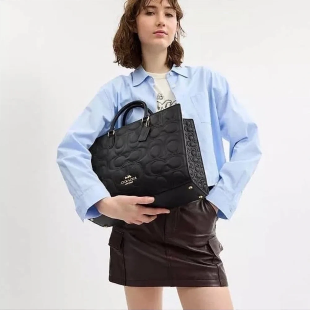 Coach Maggie Tote Bag In Signature Leather  CY672🎀 - Picture 8 of 9